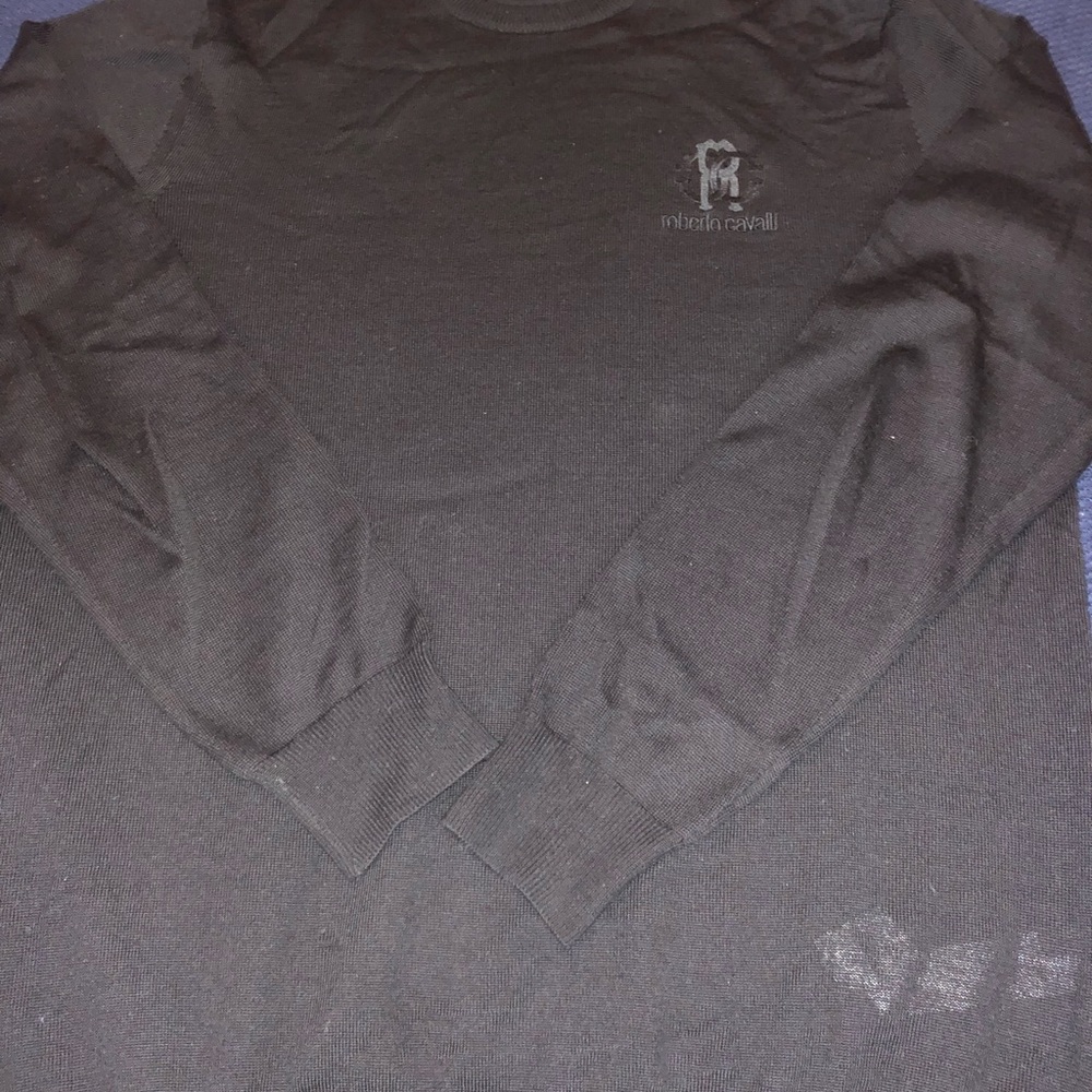 Roberto Cavalli Mens Wool Black Sweater Size XL - Picture 4 of 6